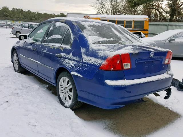 2HGES16494H634359 - 2004 HONDA CIVIC DX BLUE photo 3