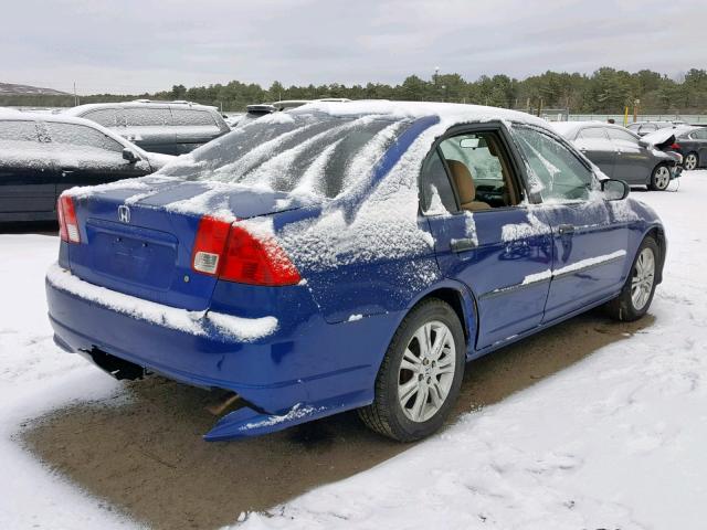 2HGES16494H634359 - 2004 HONDA CIVIC DX BLUE photo 4