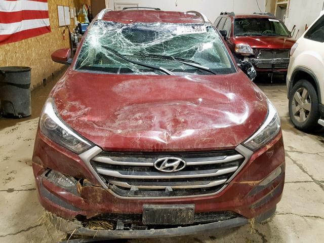 KM8J3CA47JU650755 - 2018 HYUNDAI TUCSON LIM BURGUNDY photo 9