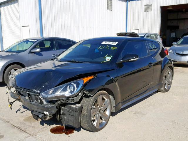 KMHTC6AE8FU234787 - 2015 HYUNDAI VELOSTER T BLACK photo 2