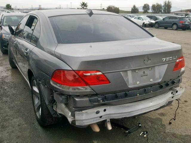 WBAHN83567DT69360 - 2007 BMW 750 GRAY photo 3