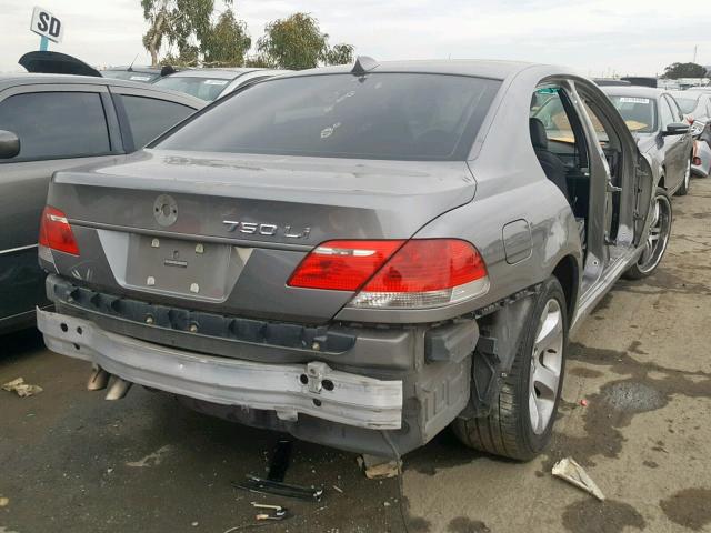 WBAHN83567DT69360 - 2007 BMW 750 GRAY photo 4