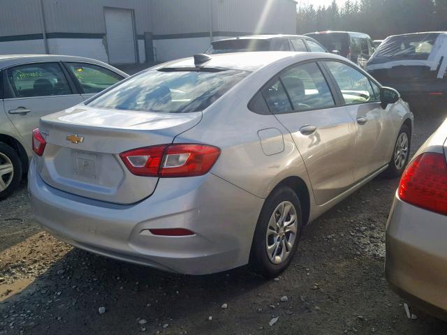 1G1BJ5SM1K7105944 - 2019 CHEVROLET CRUZE GRAY photo 4