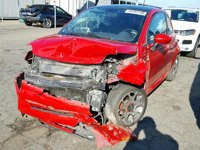 3C3CFFBR0CT384268 - 2012 FIAT 500 SPORT RED photo 2