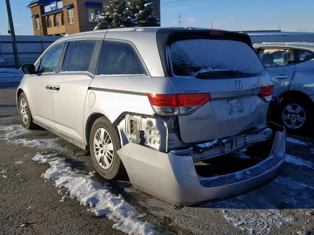 5FNRL5H21FB009754 - 2015 HONDA ODYSSEY LX SILVER photo 3