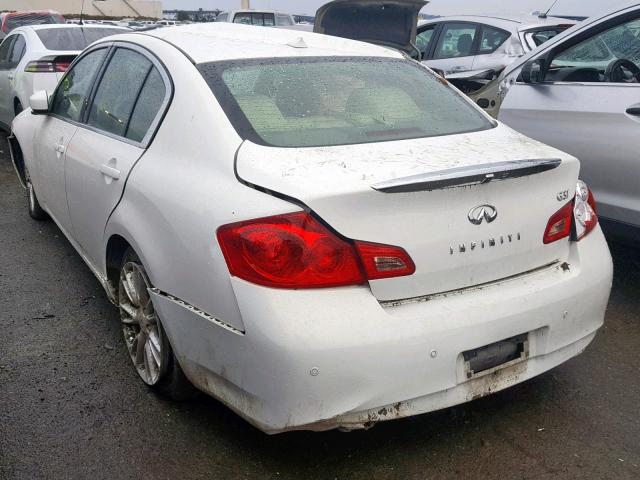 JN1CV6AP6BM500384 - 2011 INFINITI G37 BASE WHITE photo 3