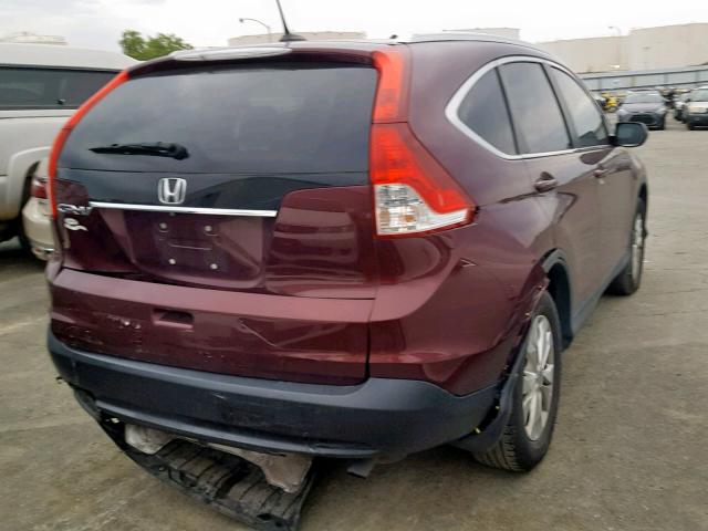 5J6RM3H71EL042482 - 2014 HONDA CR-V EXL MAROON photo 4