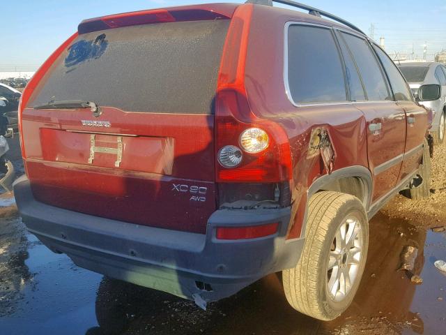 YV1CZ59H441094631 - 2004 VOLVO XC90 MAROON photo 4