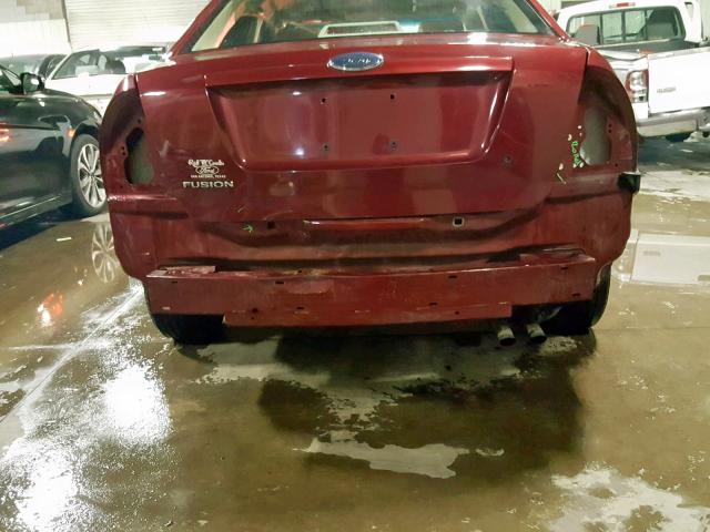 3FAHP06Z17R106901 - 2007 FORD FUSION S MAROON photo 9