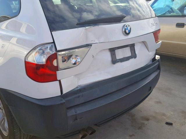 WBXPA93404WA62618 - 2004 BMW X3 3.0I WHITE photo 9