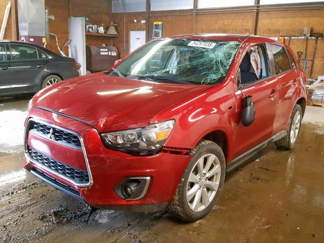 4A4AR3AU7FE040478 - 2015 MITSUBISHI OUTLANDER RED photo 2