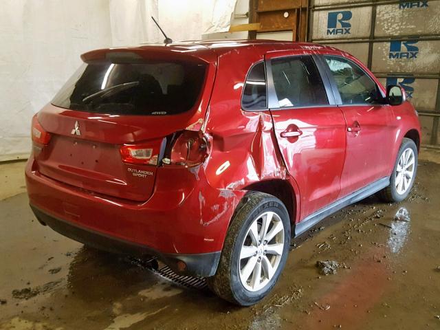 4A4AR3AU7FE040478 - 2015 MITSUBISHI OUTLANDER RED photo 4