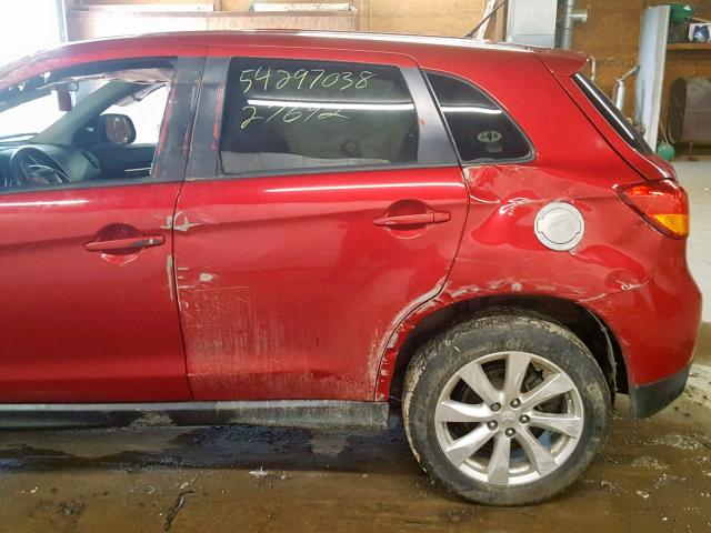 4A4AR3AU7FE040478 - 2015 MITSUBISHI OUTLANDER RED photo 9