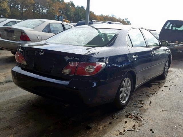 JTHBA30G145011505 - 2004 LEXUS ES 330 BLUE photo 4