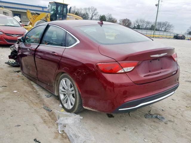 1C3CCCAB3GN135321 - 2016 CHRYSLER 200 LIMITE MAROON photo 3