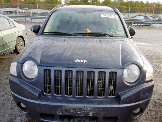 1J8FF47W77D195651 - 2007 JEEP COMPASS BLUE photo 9