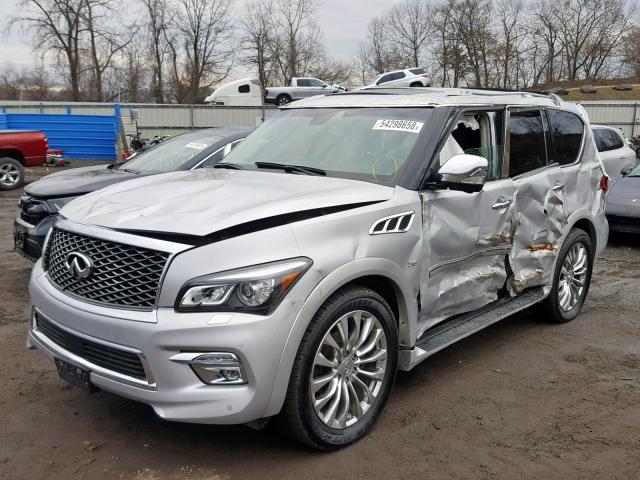 JN8AZ2NC8G9400097 - 2016 INFINITI QX80 SILVER photo 2