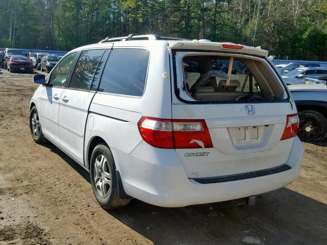 5FNRL387X7B427103 - 2007 HONDA ODYSSEY EX WHITE photo 3