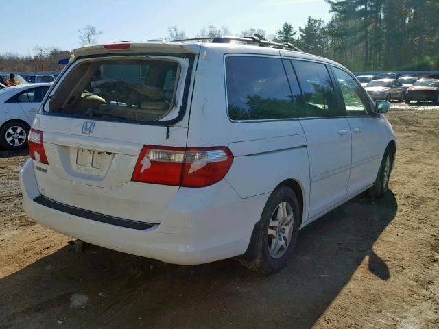 5FNRL387X7B427103 - 2007 HONDA ODYSSEY EX WHITE photo 4