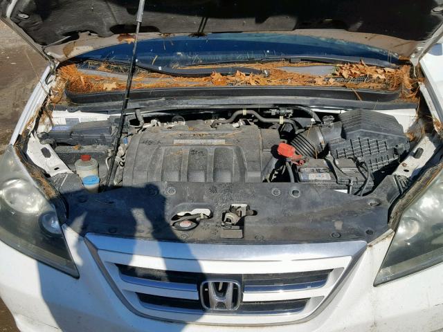 5FNRL387X7B427103 - 2007 HONDA ODYSSEY EX WHITE photo 7