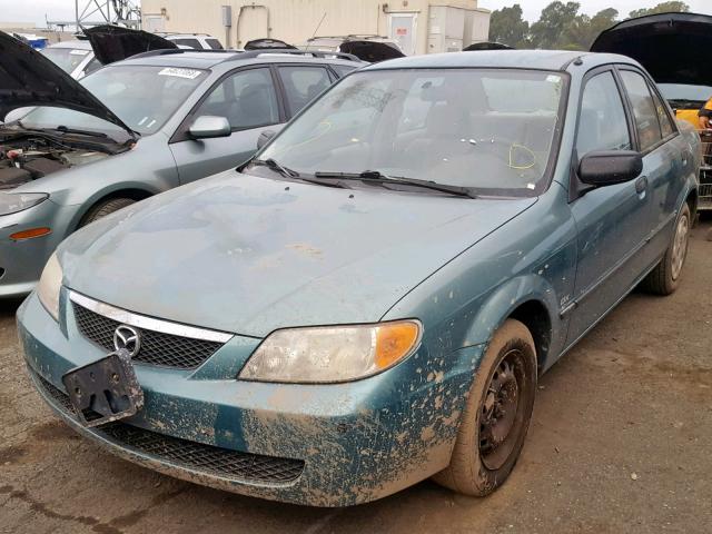 JM1BJ222210446992 - 2001 MAZDA PROTEGE DX GREEN photo 2