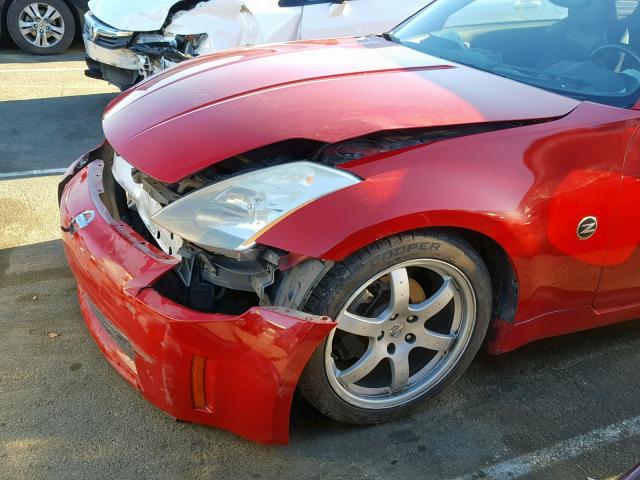 JN1AZ34E13T014013 - 2003 NISSAN 350Z COUPE RED photo 9