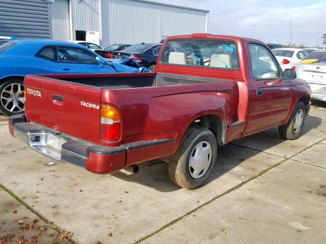4TANL42N8YZ679032 - 2000 TOYOTA TACOMA RED photo 4