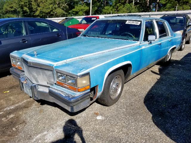 1G6DW51Y2KR705210 - 1989 CADILLAC BROUGHAM BLUE photo 2