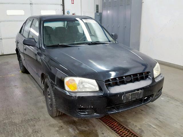 KMHCG45C32U309763 - 2002 HYUNDAI ACCENT GL BLACK photo 1