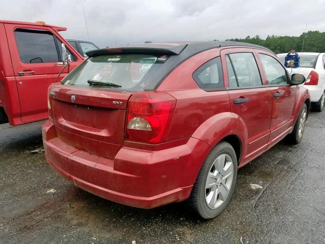 1B3HB48B07D570899 - 2007 DODGE CALIBER SX BURGUNDY photo 4