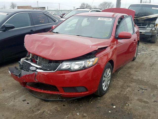 KNAFU4A28D5657334 - 2013 KIA FORTE EX BURGUNDY photo 2