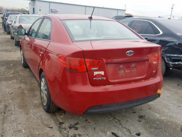 KNAFU4A28D5657334 - 2013 KIA FORTE EX BURGUNDY photo 3