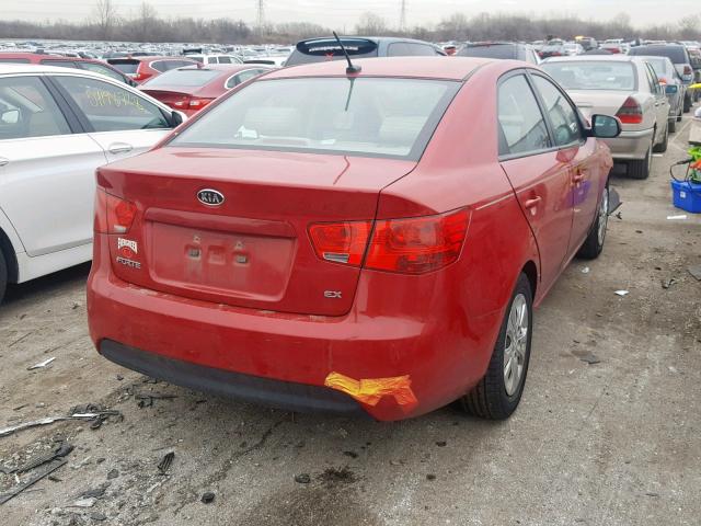 KNAFU4A28D5657334 - 2013 KIA FORTE EX BURGUNDY photo 4