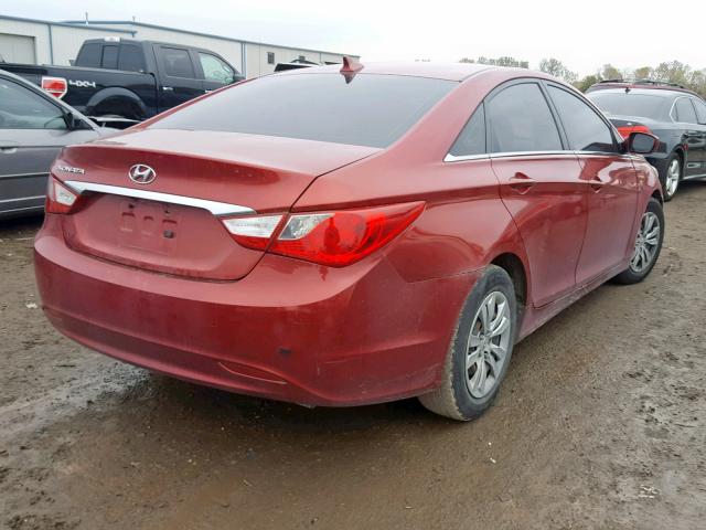 5NPEB4AC2BH012673 - 2011 HYUNDAI SONATA GLS MAROON photo 4