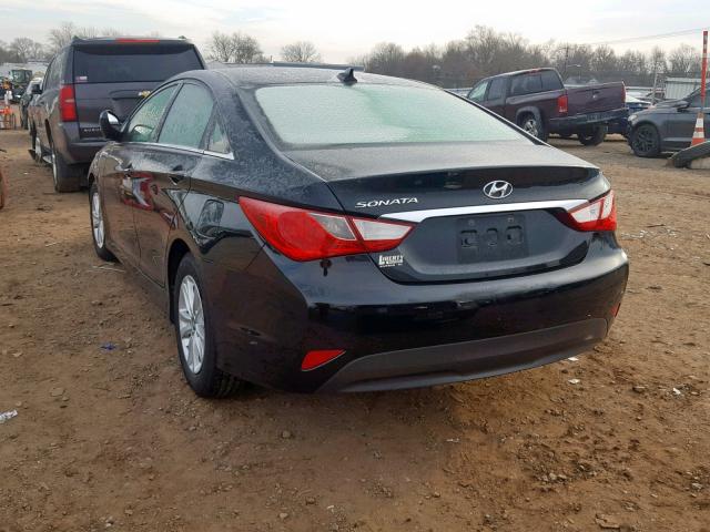 5NPEB4AC7EH895111 - 2014 HYUNDAI SONATA GLS BLACK photo 3