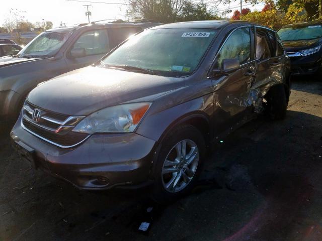 5J6RE4H70AL071579 - 2010 HONDA CR-V EXL BROWN photo 2