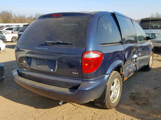 1D8GP45R35B390033 - 2005 DODGE CARAVAN SX BLUE photo 4