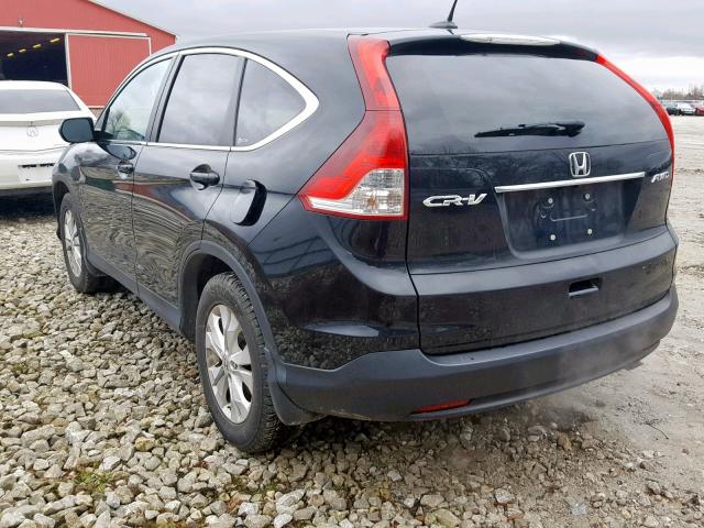 2HKRM4H78CH111326 - 2012 HONDA CR-V EXL BLACK photo 3