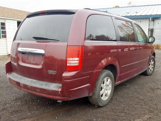 2A8HR54P48R792502 - 2008 CHRYSLER TOWN & COU BURGUNDY photo 4