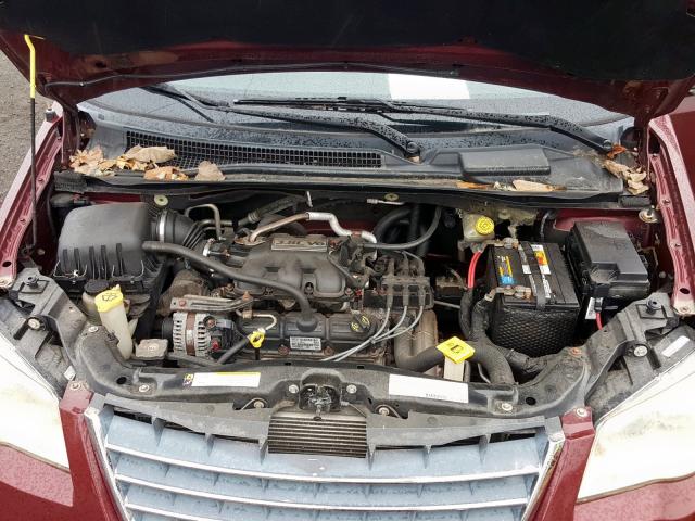 2A8HR54P48R792502 - 2008 CHRYSLER TOWN & COU BURGUNDY photo 7