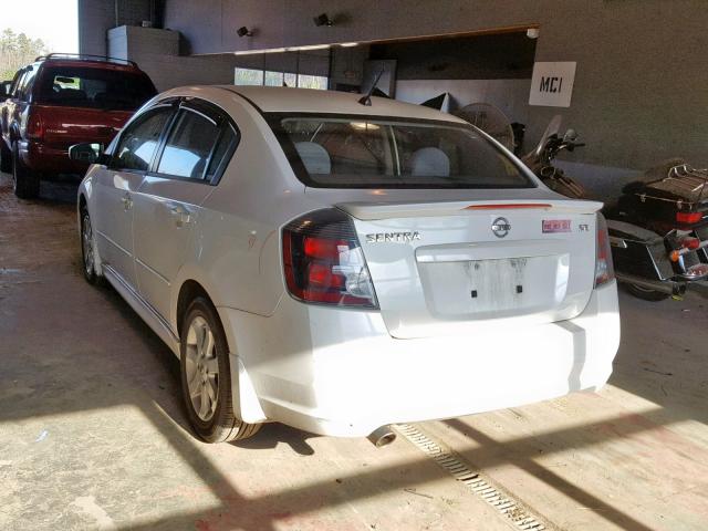 3N1AB6AP6CL686844 - 2012 NISSAN SENTRA 2.0 WHITE photo 3