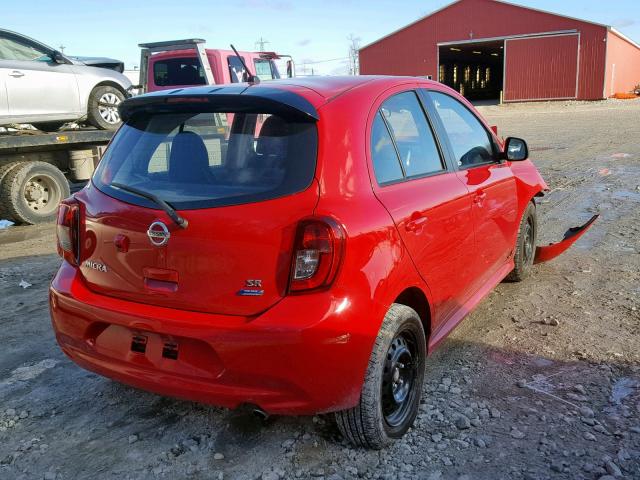 3N1CK3CPXFL210136 - 2015 NISSAN MICRA RED photo 4