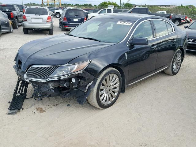 1LNHL9EK8DG615283 - 2013 LINCOLN MKS BLACK photo 2