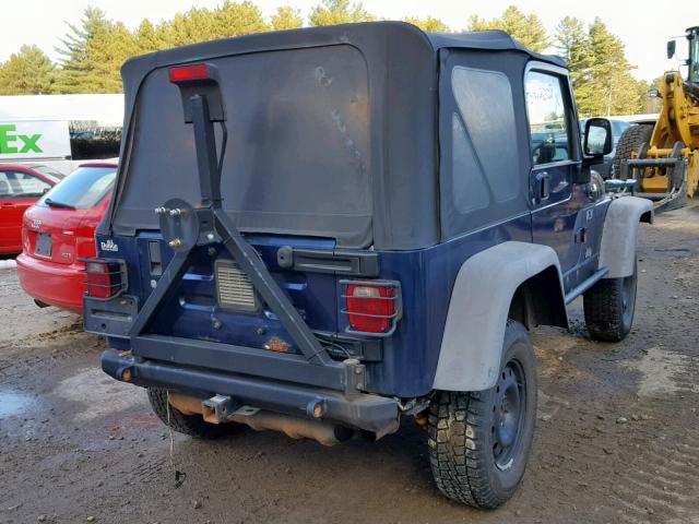 1J4FA39SX4P751529 - 2004 JEEP WRANGLER X BLUE photo 4