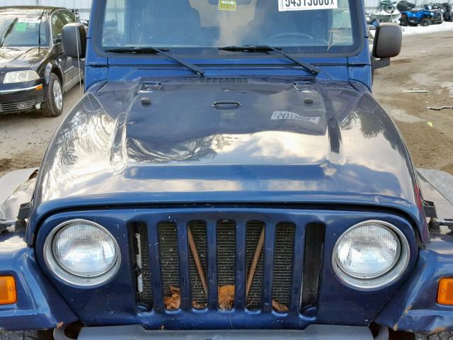 1J4FA39SX4P751529 - 2004 JEEP WRANGLER X BLUE photo 7