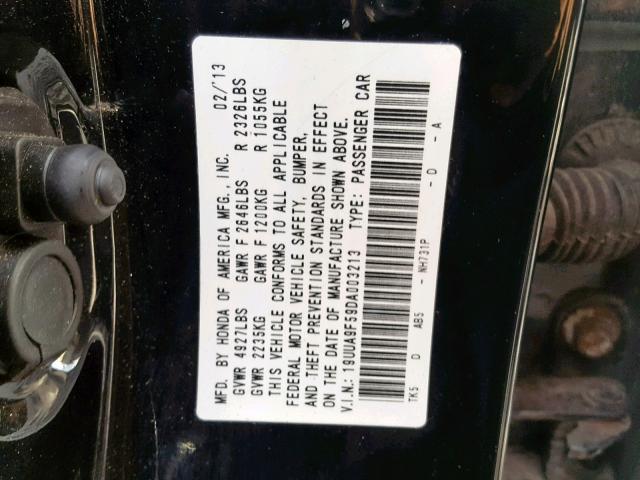 19UUA9F59DA003213 - 2013 ACURA TL TECH BLACK photo 10