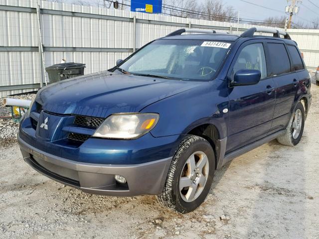 JA4LZ41F34U040188 - 2004 MITSUBISHI OUTLANDER BLUE photo 2