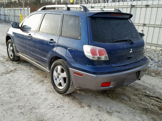 JA4LZ41F34U040188 - 2004 MITSUBISHI OUTLANDER BLUE photo 3