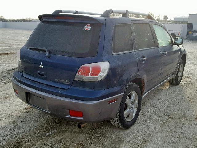 JA4LZ41F34U040188 - 2004 MITSUBISHI OUTLANDER BLUE photo 4