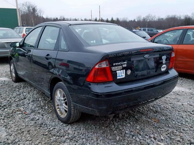 1FAHP34N87W148934 - 2007 FORD FOCUS ZX4 BLACK photo 3